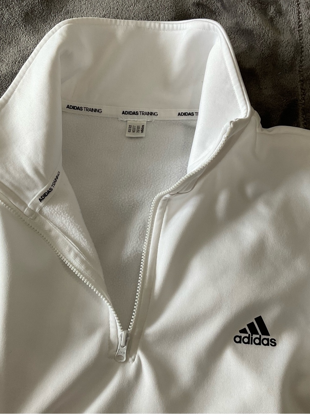 Adidas White Lightweight Quarter-Zip Training Jacket